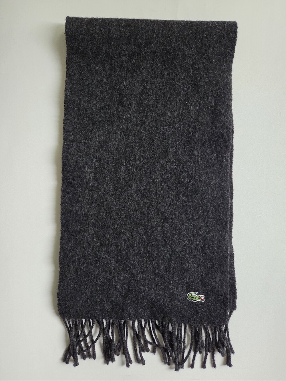 Lacoste | Unisex Wool Cashmere Blend Fringed Scarf